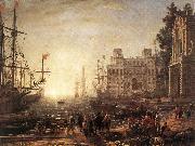 Port Scene with the Villa Medici dfg